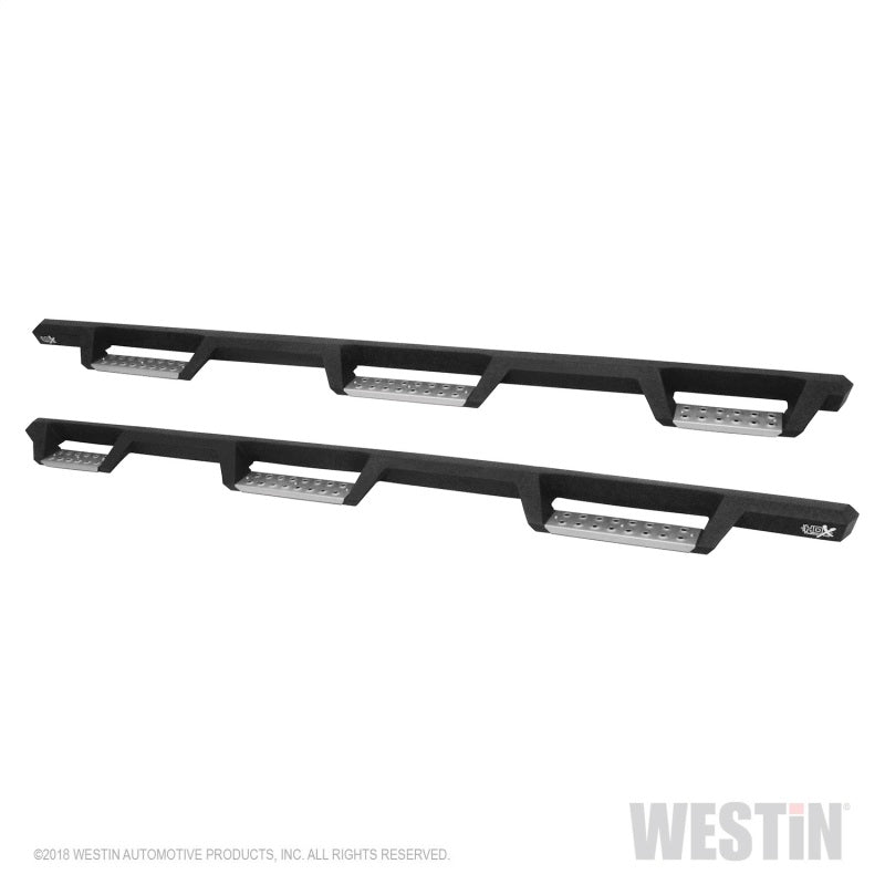 Westin 14-18 Chevrolet Silverado 1500 DC 6.5ft Bed HDX Stainless Drop W2W Nerf Step Bars - Tex. Blk