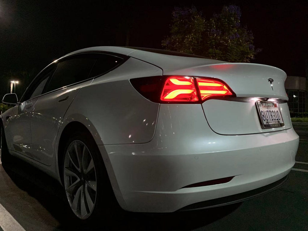 17-22 Tesla Model 3 / 20-22 Model Y (Without Stock Amber Turn Signal) PRO-Series LED Tail Lights Red Smoke