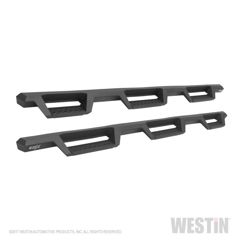 Westin 14-18 Chevrolet Silverado 1500 DC 6.5ft Bed HDX Drop W2W Nerf Step Bars - Tex. Blk