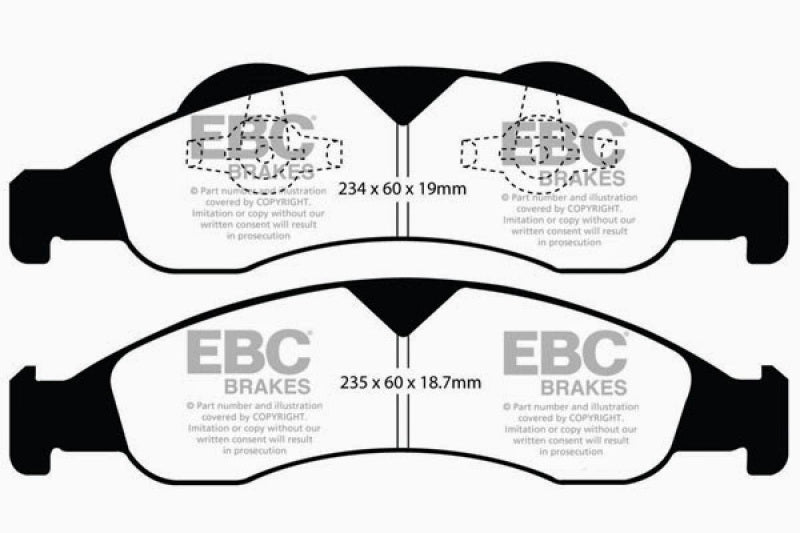 EBC 07-09 Ford Expedition 5.4 2WD Greenstuff Front Brake Pads
