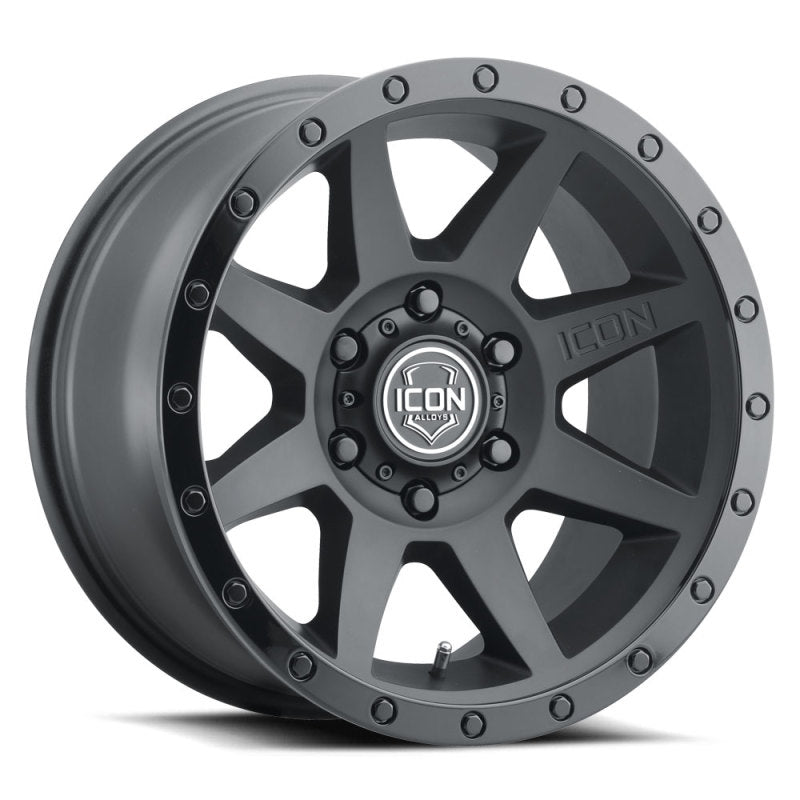 ICON Rebound 17x8.5 6x5.5 25mm Offset 5.75in BS 95.1mm Bore Double Black Wheel