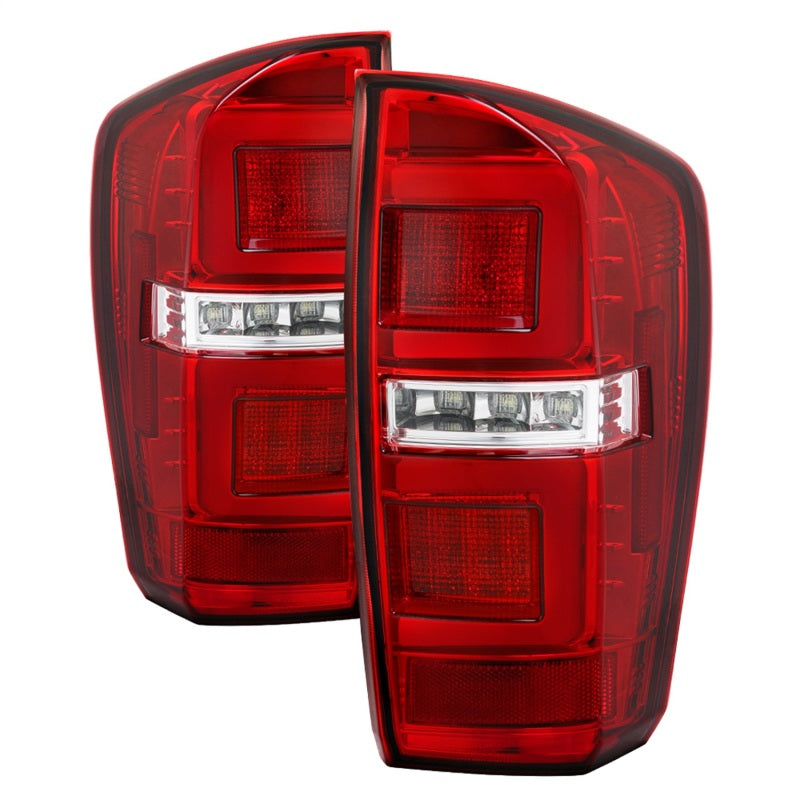 Spyder 16-17 Toyota Tacoma LED Tail Lights - Red Clear (ALT-YD-TT16-LED-RC)