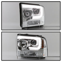 Load image into Gallery viewer, Spyder 05-07 Ford F250/350/450 SD Ver 2 Proj Headlights - Light Bar DRL - Black PRO-YD-FS05V2-LB-C
