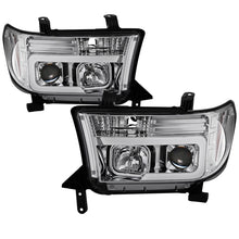 Load image into Gallery viewer, Spyder 07-13 Toyota Tundra V2 Light Bar DRL Projector Headlights - Chrome (PRO-YD-TTU07V2-LB-C)