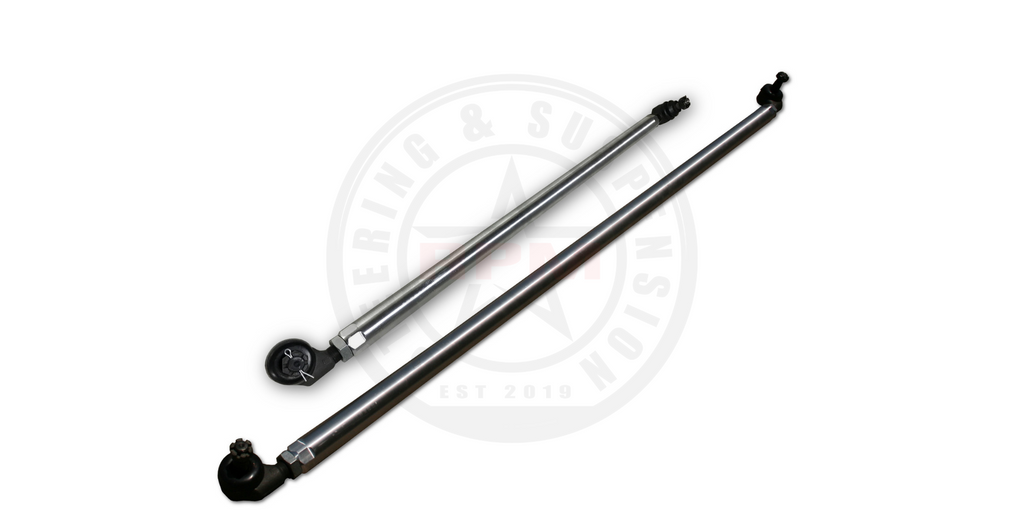 TJ to JK Axle conversion 1 Ton Aluminum Tie Rod and Drag Link Stock Location Under Knuckle Standard Stabilizer Clamp RPM Steering