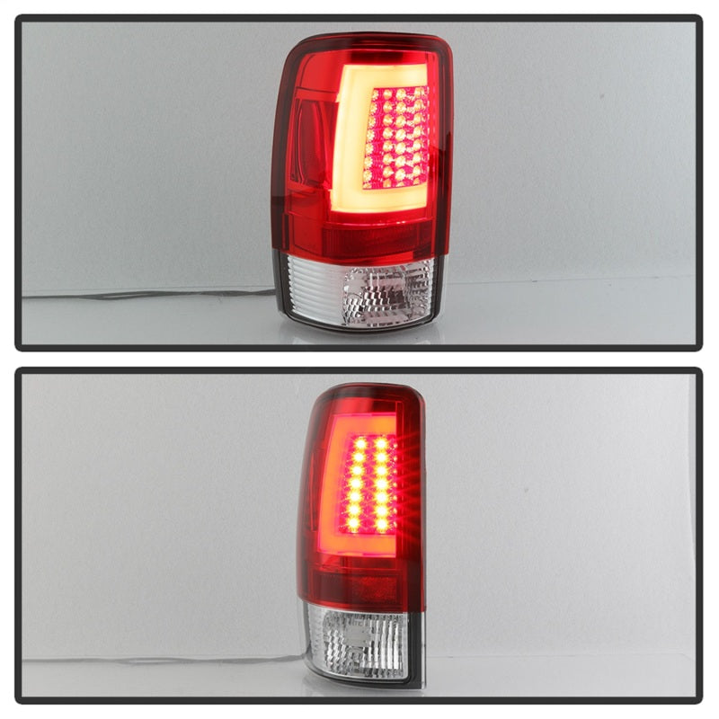 Spyder 00-06 Chevy Suburban 1500/2500 V2 Light Bar LED Tail Lights -Red Clr (ALT-YD-CD00V2-LBLED-RC)