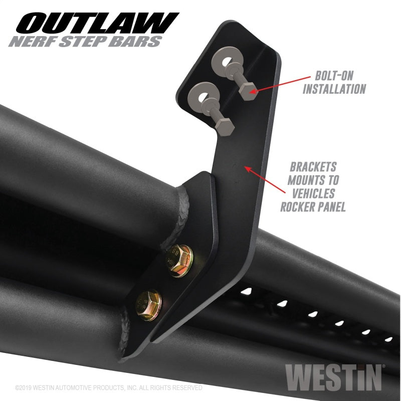 Westin 15-20 Ford F-150 SuperCab / 17-20 F-250/350 SuperCab Outlaw Nerf Step Bars - Textured Black