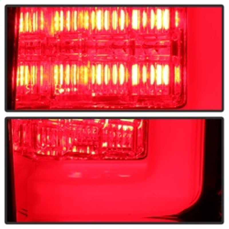 Spyder 09-14 Ford F150 V2 Light Bar LED Tail Lights - Red Clear (ALT-YD-FF15009V2-LBLED-RC)